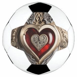 Timeless Steampunk Heart of Love Soccer Ball