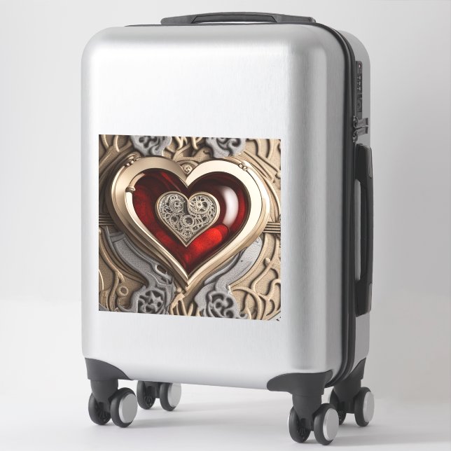 Timeless Steampunk Heart of Love Sticker (Suitcase)