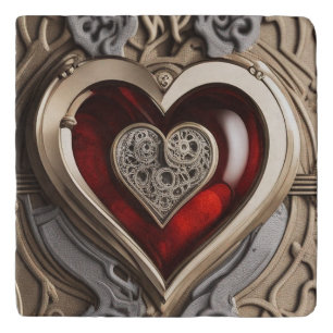 Timeless Steampunk Heart of Love Trivet