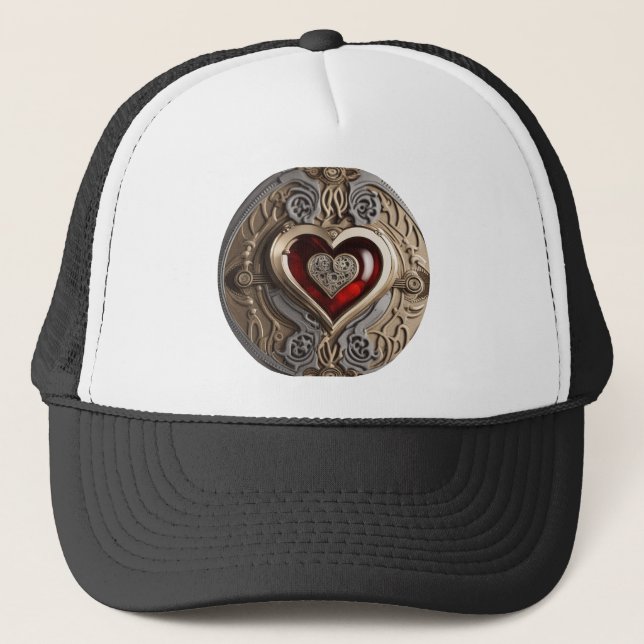 Timeless Steampunk Heart of Love Trucker Hat (Front)