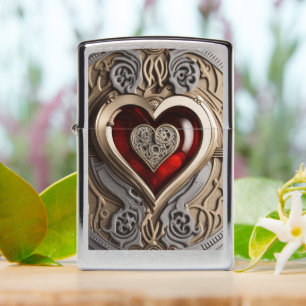 Timeless Steampunk Heart of Love Zippo Lighter