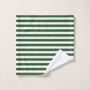 Timeless Stripes Deep Green Wash Cloth