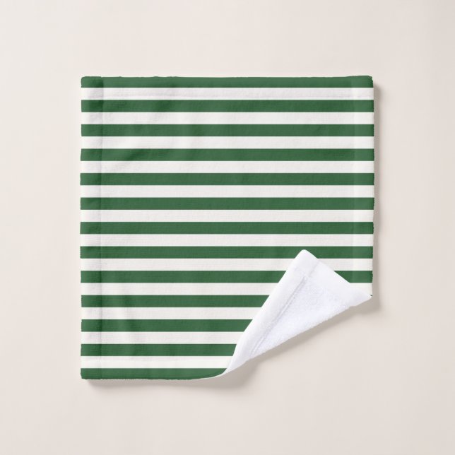 Timeless Stripes Deep Green Wash Cloth (Wash Cloth)