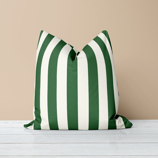 Timeless Stripes Green Throw Pillow (Creator Uploaded)