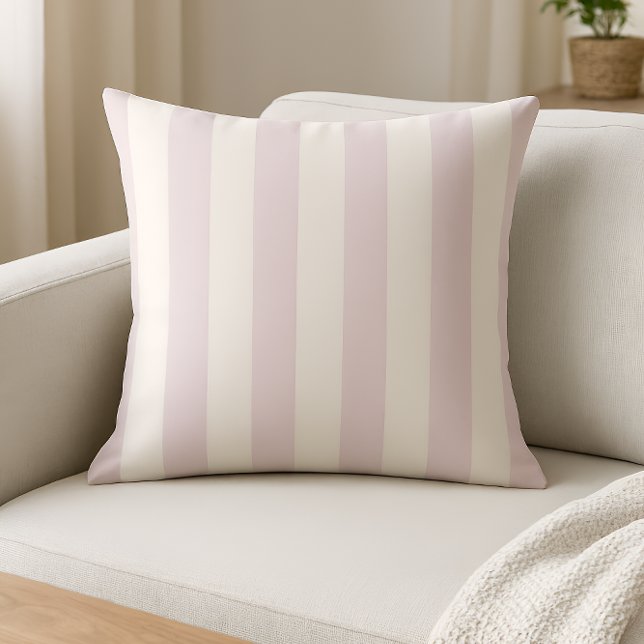 Timeless Stripes Pastel Pink Throw Pillow (Creator Uploaded)