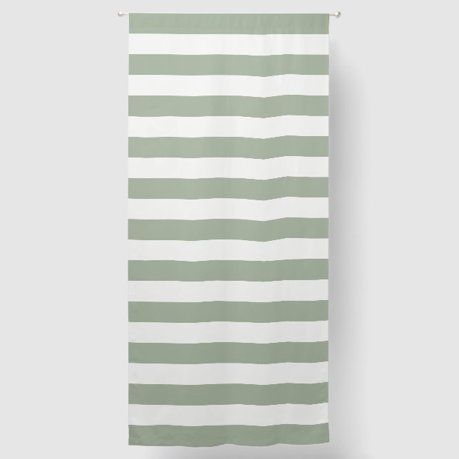Timeless Stripes Sage Green Blackout Curtains (Front)
