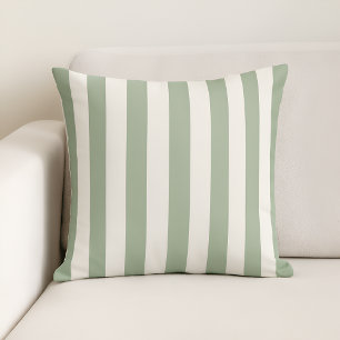 Timeless Stripes Sage Green Throw Pillow