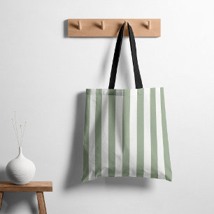 Timeless Stripes Sage Green Tote Bag