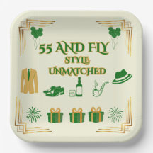 TIMELESS STYLE BEIGE GREEN MEN'S 55th BIRTHDAY 9"