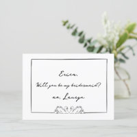 Timeless Swan Black & White Bridesmaid Proposal