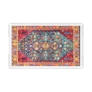 Timeless Tapestry: Colorful Moroccan Heritage Acrylic Tray