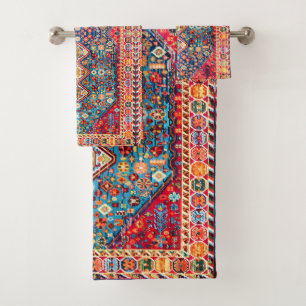Timeless Tapestry: Colorful Moroccan Heritage Bath Towel Set