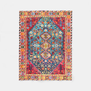 Timeless Tapestry: Colorful Moroccan Heritage Fleece Blanket