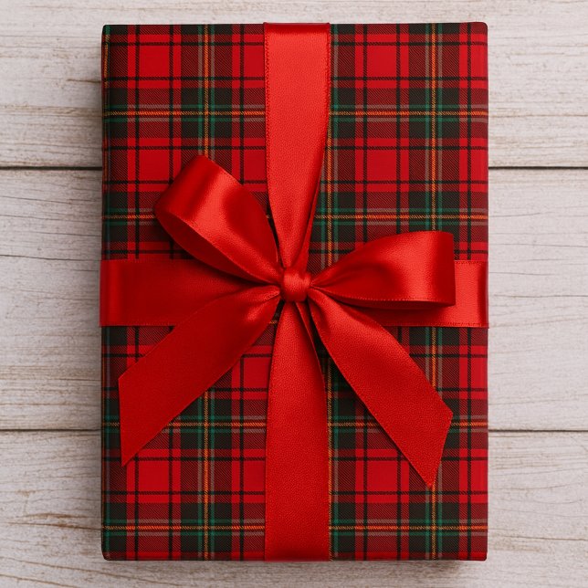 Timeless Tartan Plaid Red Black Ralph Christmas Wrapping Paper (Creator Uploaded)