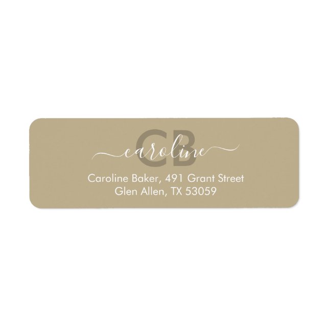 Timeless - Taupe Beige Address Label (Front)