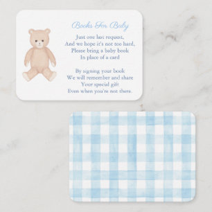Timeless Teddy Bear Bring A Book Baby Shower Enclosure Card
