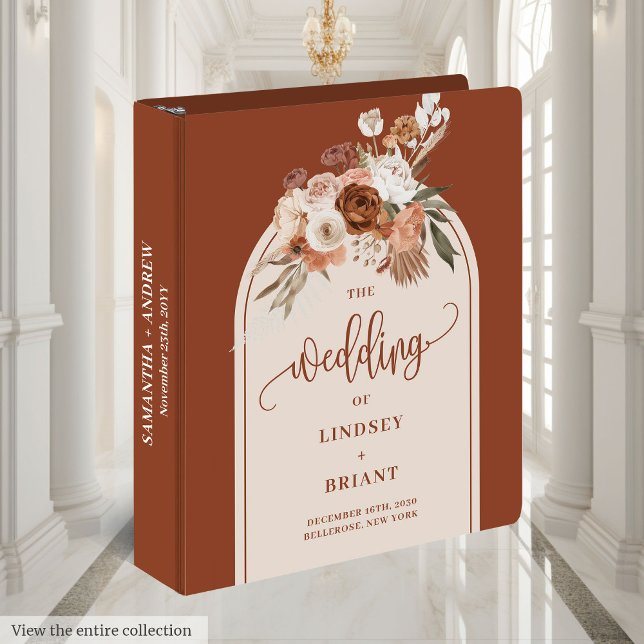 Timeless Terracotta Pampas Sage Boho Arch Memory  3 Ring Binder (Timeless Terracotta Pampas Sage Boho Arch Memory 3 ring binder)