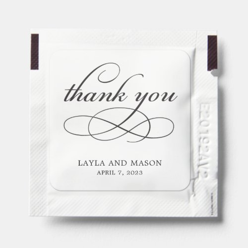 Timeless Thank You Wedding Party Shower Favors Hand Sanitizer Packet