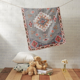 Timeless Threads: Heritage Boho Moroccan Geometry Baby Blanket