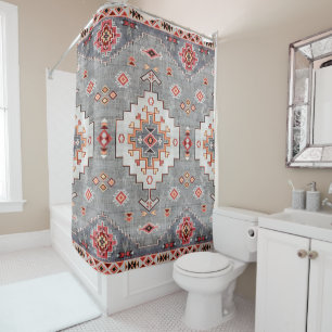 Timeless Threads: Heritage Boho Moroccan Geometry Shower Curtain