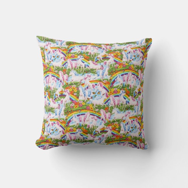 Timeless Treasures Rainbows and Unicorns Throw Pillow (Front)