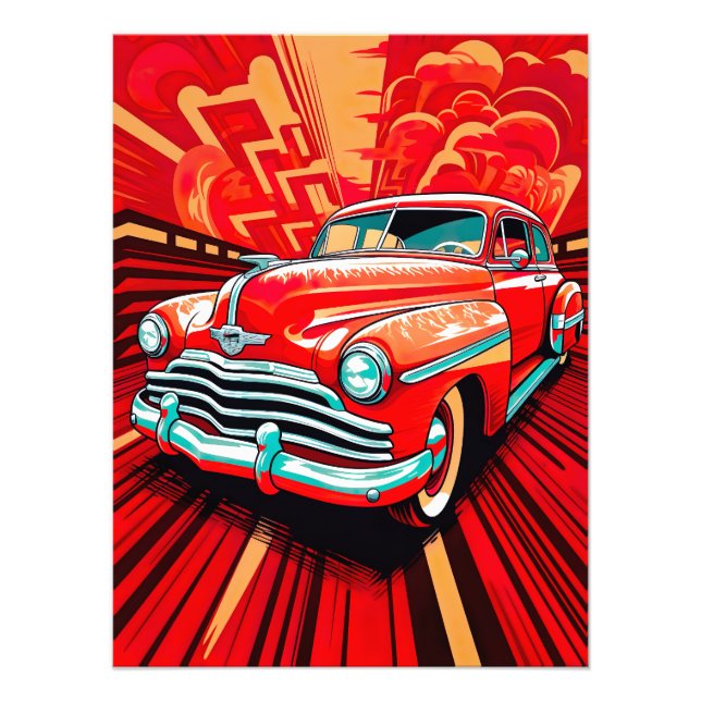 Timeless Treasures Vintage Car Photo Print (Front)
