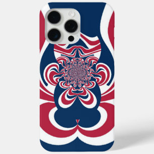 Timeless Trend: Blue, Red & White Kaleidoscope iPhone 15 Pro Max Case