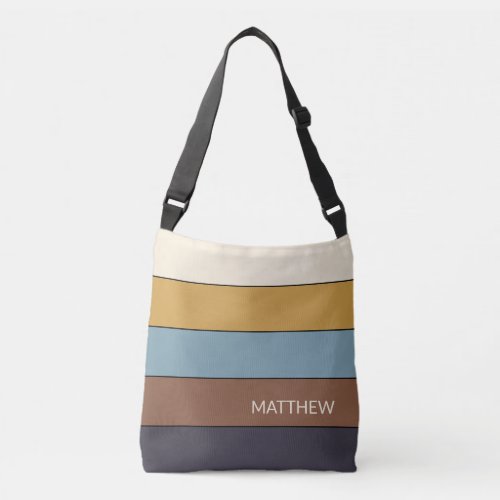 Timeless Trendy Colorful Stripes Art Pattern Crossbody Bag