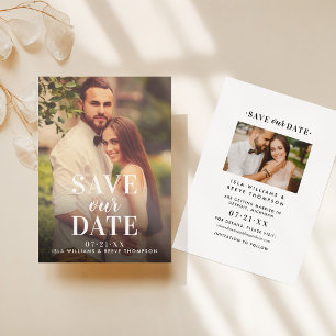 Timeless Type Elegant Two Photo Wedding Save The Date