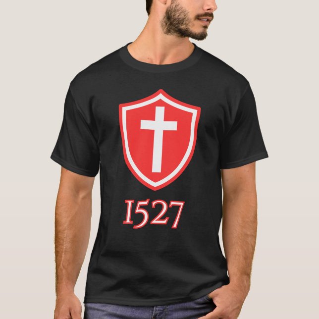 Timeless Valor: 1527 Shield T-Shirt (Front)