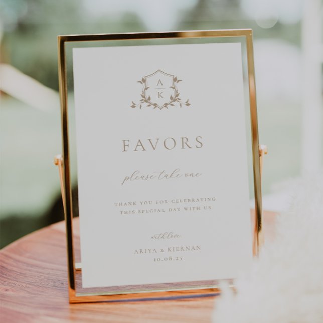 Timeless Vines Beige Crest Favor Sign (Creator Uploaded)