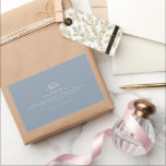 Timeless Vines Crest Welcome Bag Dusty Blue Rectangular Sticker<br><div class="desc">Elegant botanical greenery adorned crest,  wedding monogram,  dusty blue welcome bag sticker.</div>