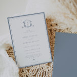 Timeless Vines Dusty Blue Monogram Wedding Crest<br><div class="desc">Elegant greenery adorned crest,  wedding invitation. Modern and timeless monogram wedding crest in dusty blue with trendy minimalist typography template and coordinating dusty blue frame border.</div>
