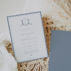 Timeless Vines Dusty Blue Monogram Wedding Crest