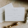 Timeless Vines Dusty Blue Monogram Wedding Crest RSVP Card