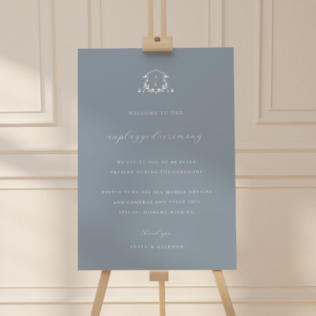 Timeless Vines Dusty Blue Unplugged Ceremony Foam Board (Creator Uploaded)