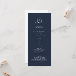 Timeless Vines Monogram Crest Navy Blue Program