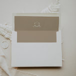 Timeless Vines Monogram Wedding Crest Envelope<br><div class="desc">Timeless Vines,  5x7 wedding invitation envelope. Envelope is lined in beige with white crest monogram detail. Features,  return address on back flap in matching beige color.</div>