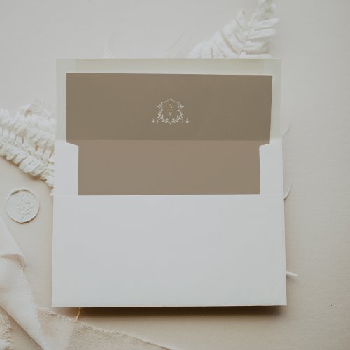 Timeless Vines Monogram Wedding Crest Envelope