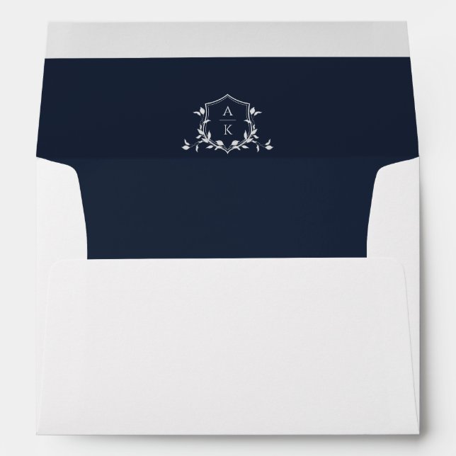 Timeless Vines Monogram Wedding Crest Envelope (Back (Bottom))