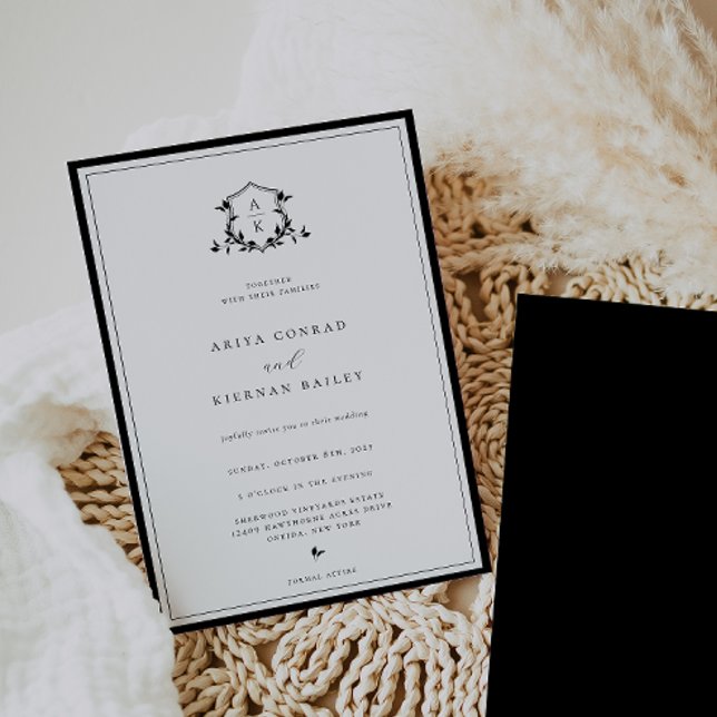 Timeless Vines Monogram Wedding Crest Invitation (Creator Uploaded)