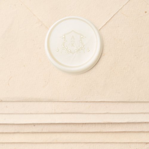 Timeless Vines Monogram Wedding Crest Wax Seal Sticker