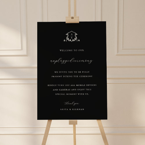 Timeless Vines Unplugged Ceremony Black Wedding Foam Board