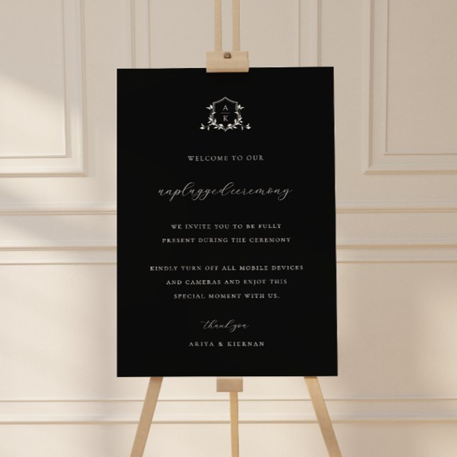 Timeless Vines Unplugged Ceremony Black Wedding Foam Board (Creator Uploaded)