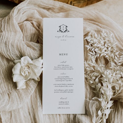 Timeless Vines Wedding Crest Menu and Thank You