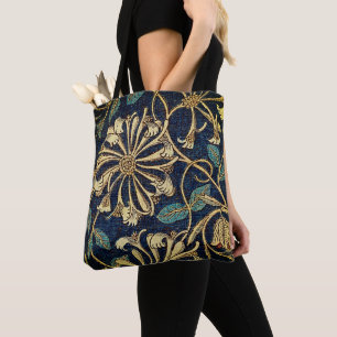 Timeless Vintage Floral Art - Elegant Honeysuckle Tote Bag