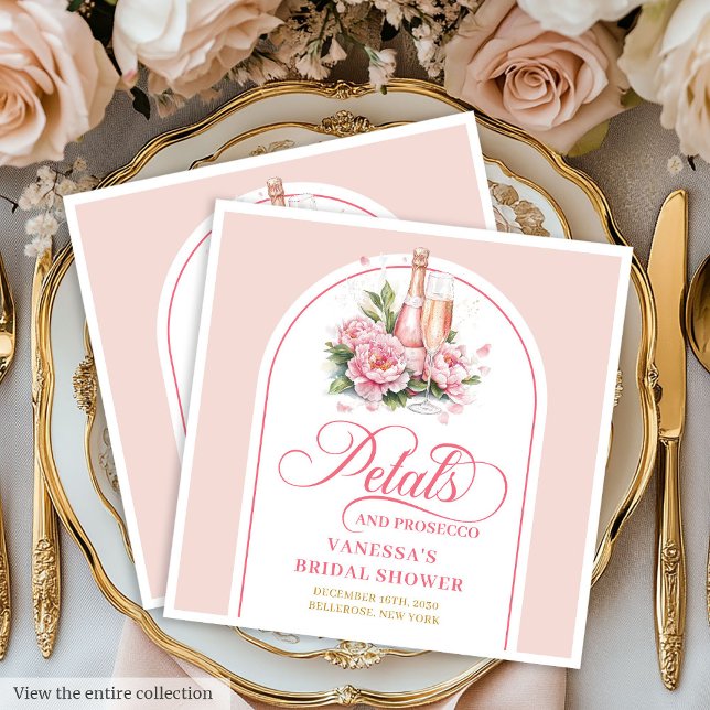 Timeless Watercolor Petals and Prosecco Napkins (Timeless Watercolor Petals and Prosecco Napkins)