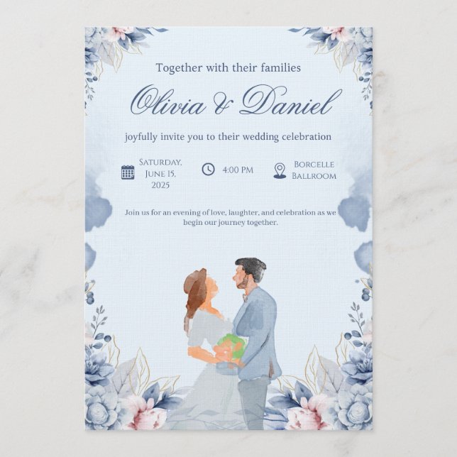 Timeless Wedding Invitation – Customizable (Front)