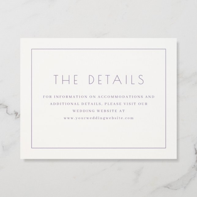 Timeless Wedding Letterpress Enclosure Card (Front)