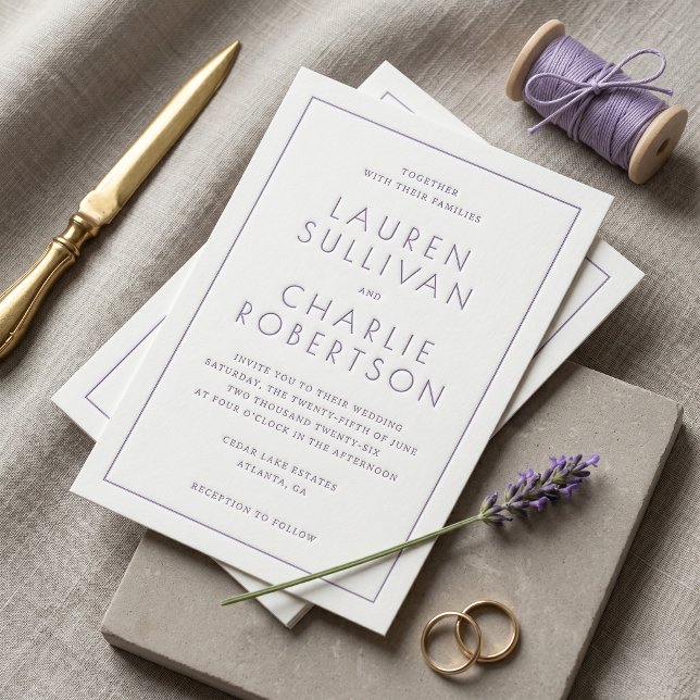 Timeless Wedding Letterpress Invitation (Creator Uploaded)